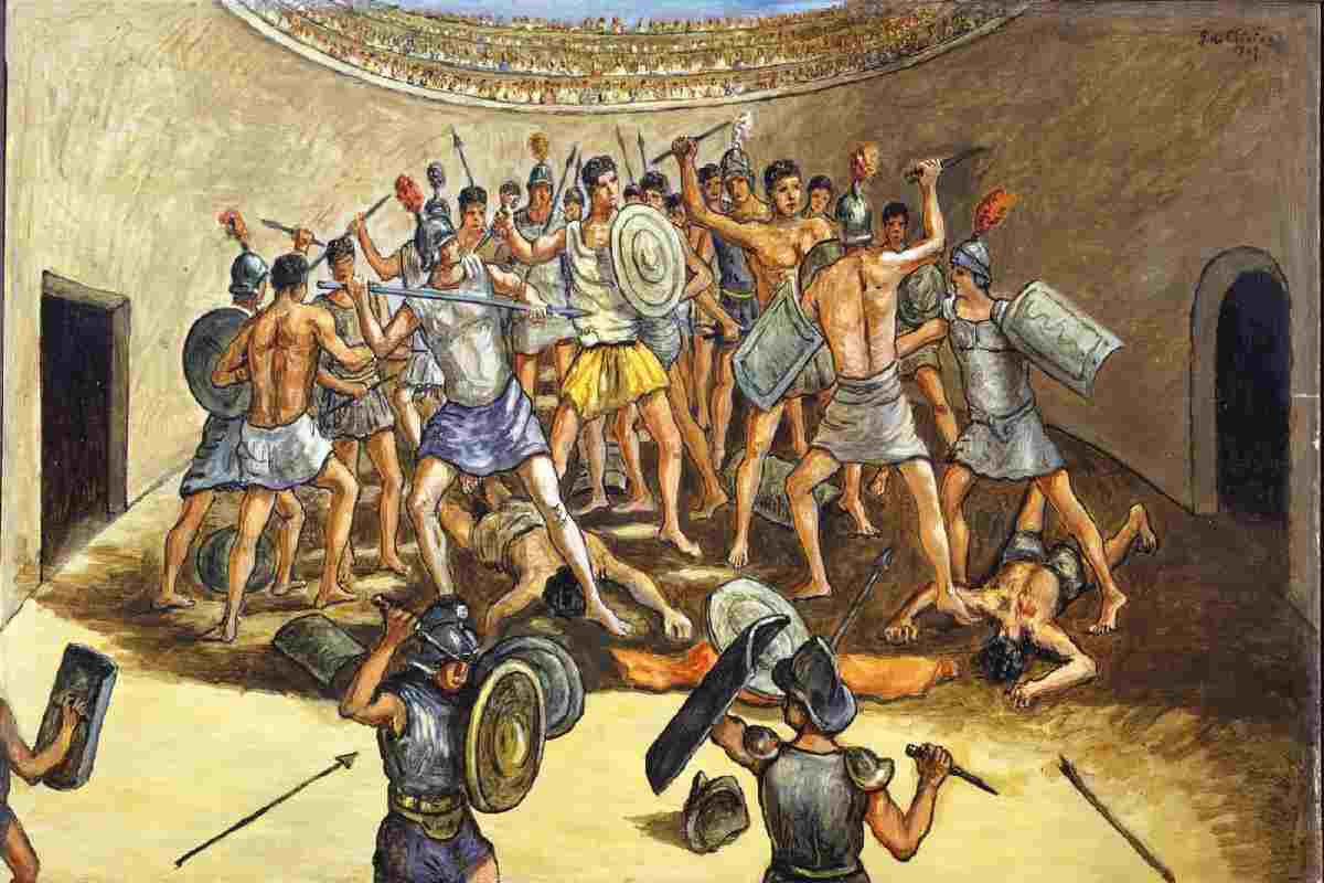 L'opera Combattimento di gladiatori di Giorgio De Chirico